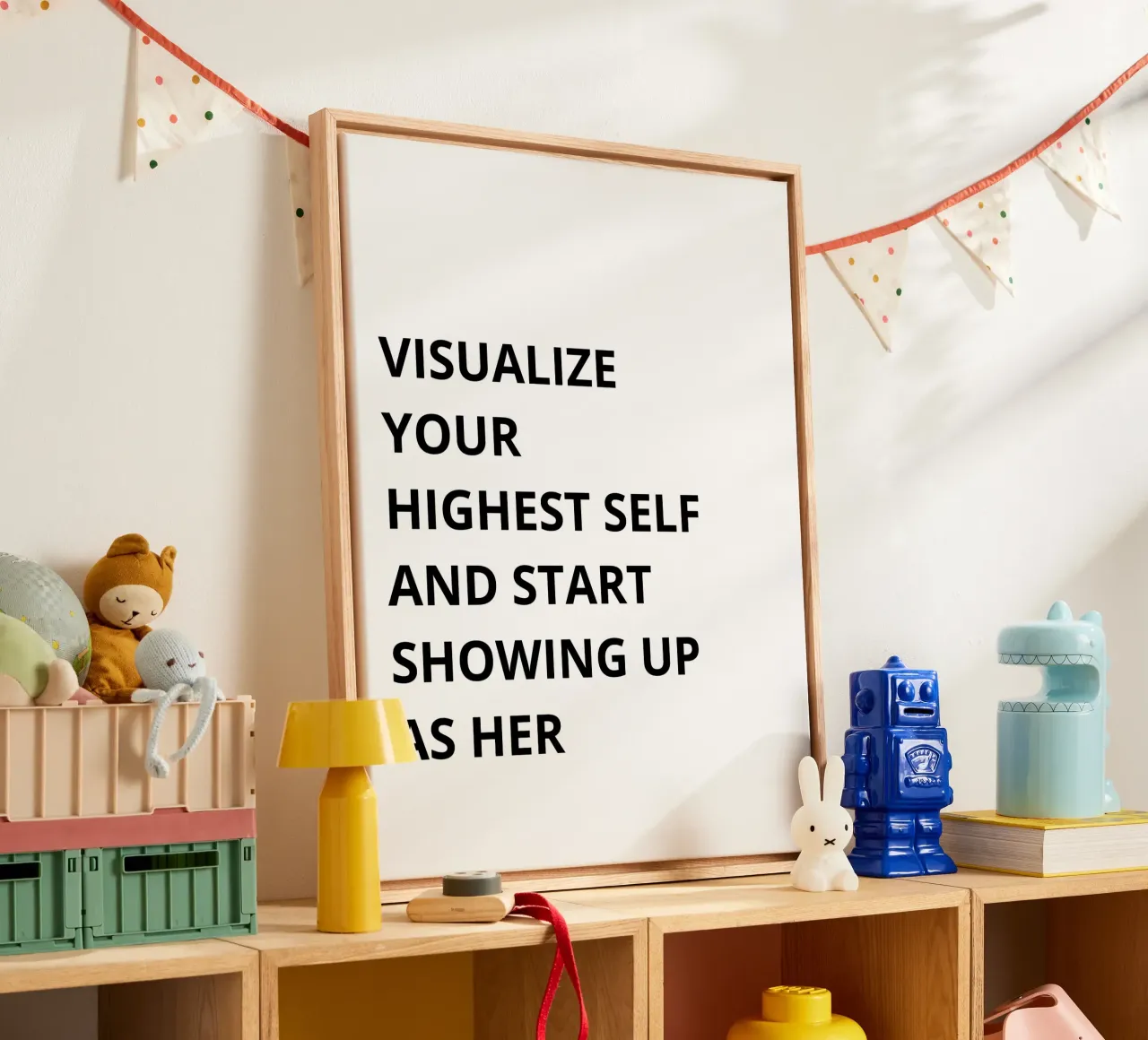 Visualize your highest self and start showing up as her canvas van Magnific