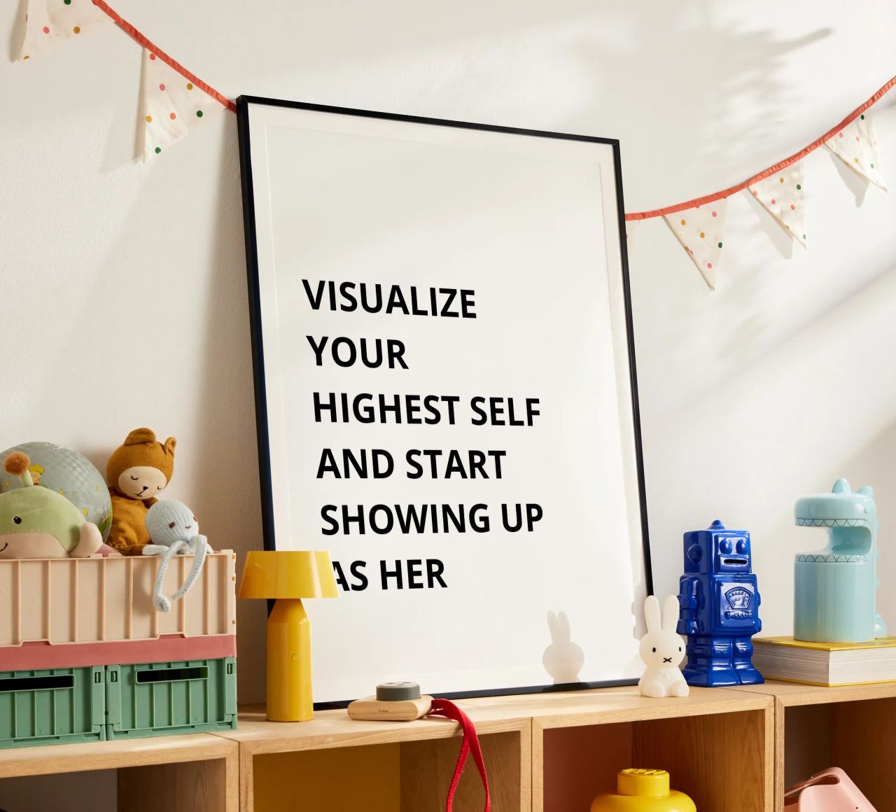 Visualize your highest self and start showing up as her Poster von Magnific