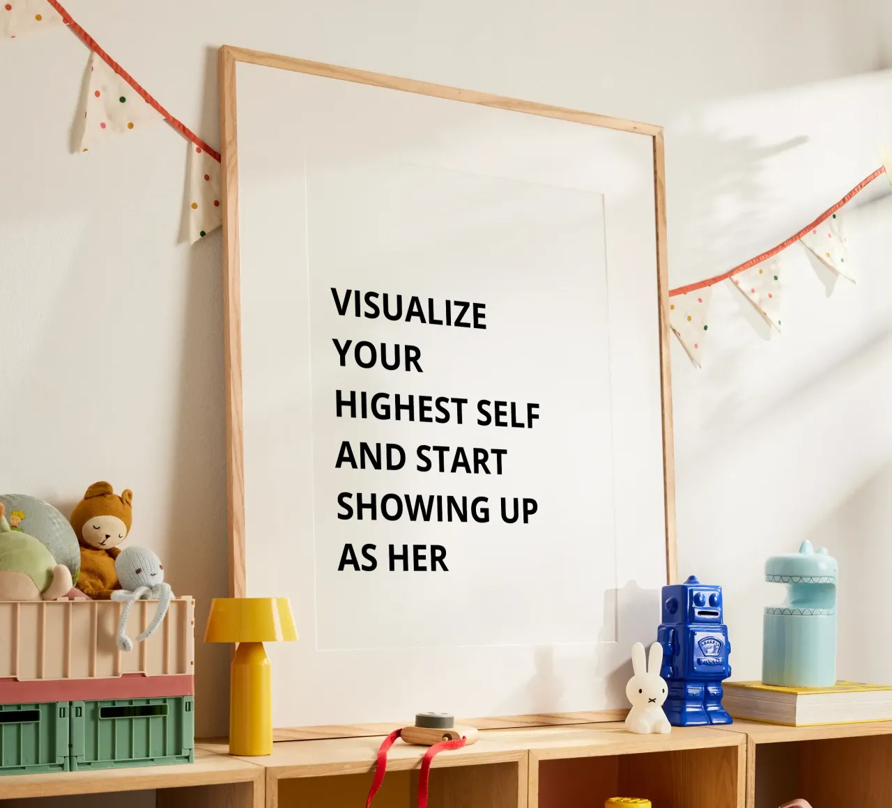 Visualize your highest self and start showing up as her Poster von Magnific