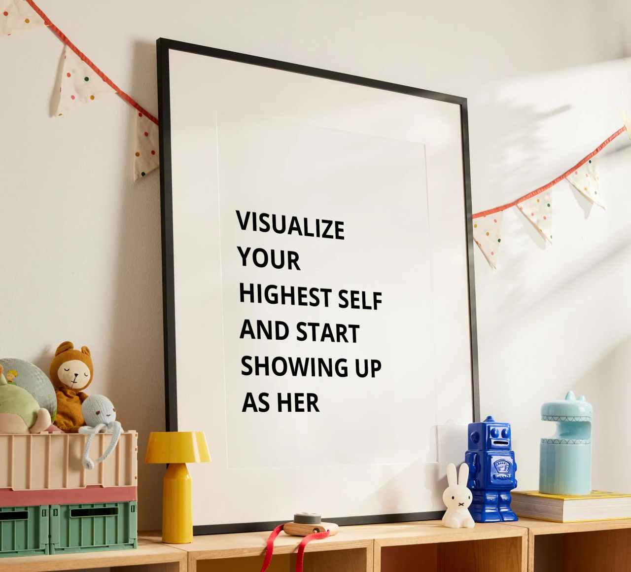 Visualize your highest self and start showing up as her Poster von Magnific