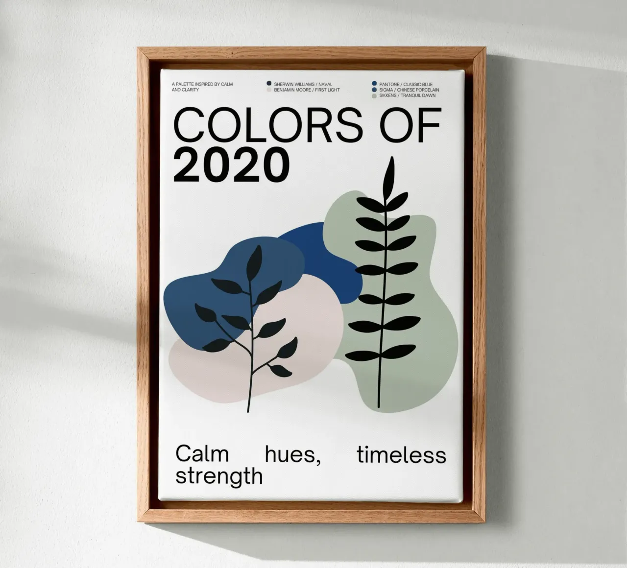 2020 Colors of the year Poster - v3 – Organic Shapes canvas van Hightown Design