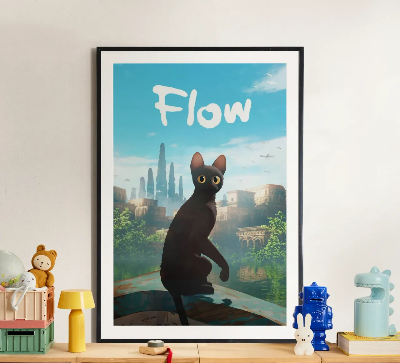 Cat Flow Movie poster con telaio in plastica da Attaboy Dsgn