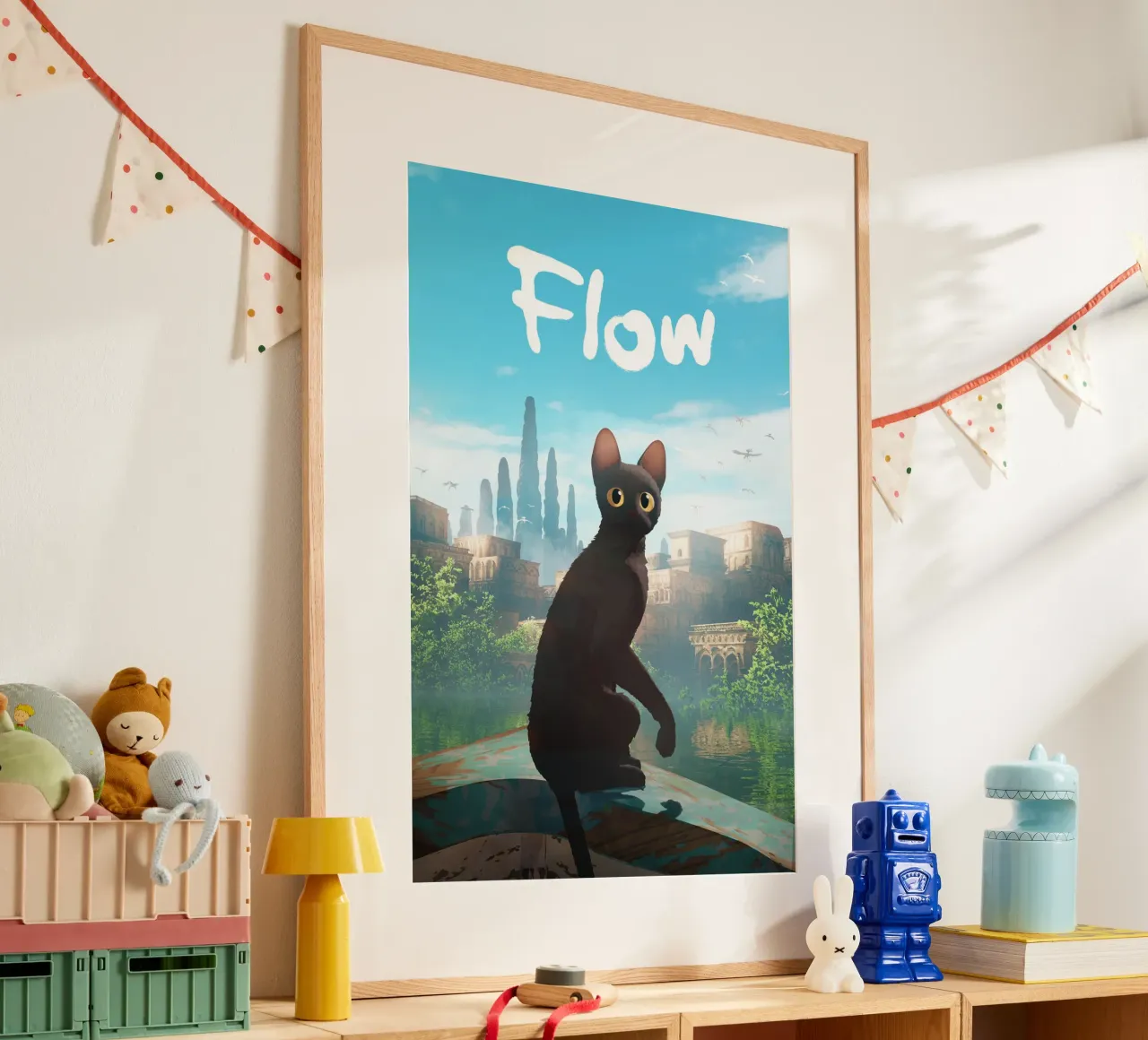 Cat Flow Movie poster con telaio in plastica da Attaboy Dsgn