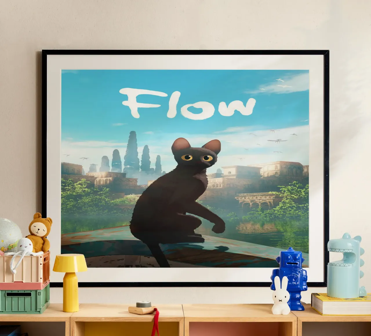 Cat Flow Movie poster con telaio in plastica da Attaboy Dsgn