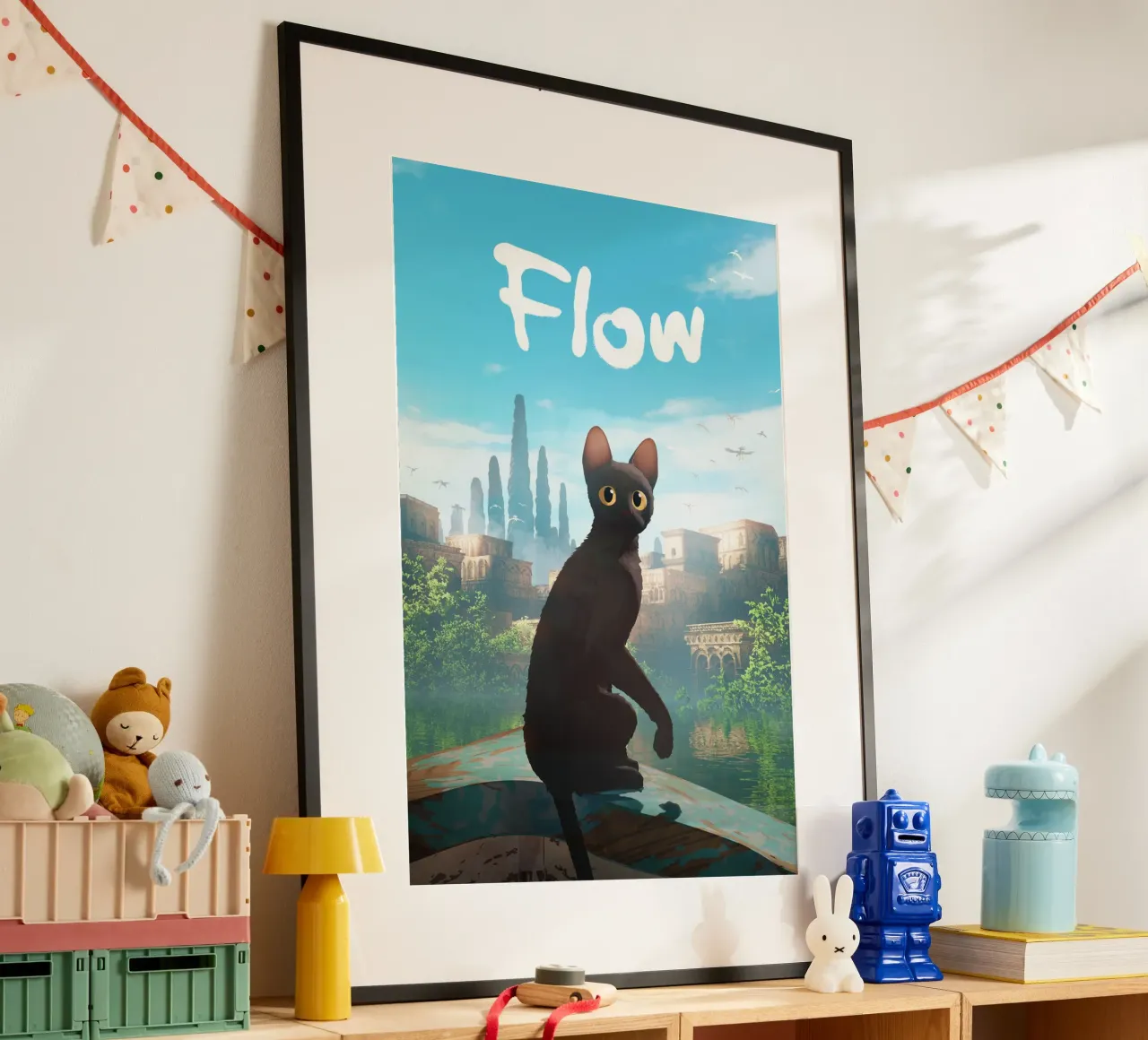 Cat Flow Movie poster con telaio in plastica da Attaboy Dsgn
