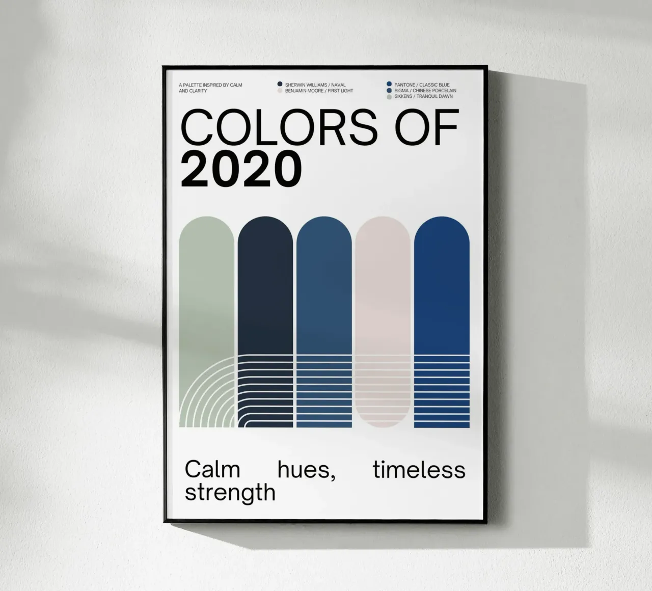 2020 Colors of the year Poster - v4 – Rounded Stripes acrylic glass by Hightown Design