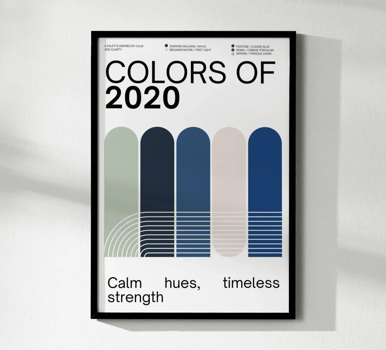 2020 Colors of the year Poster - v4 – Rounded Stripes poster da Hightown Design