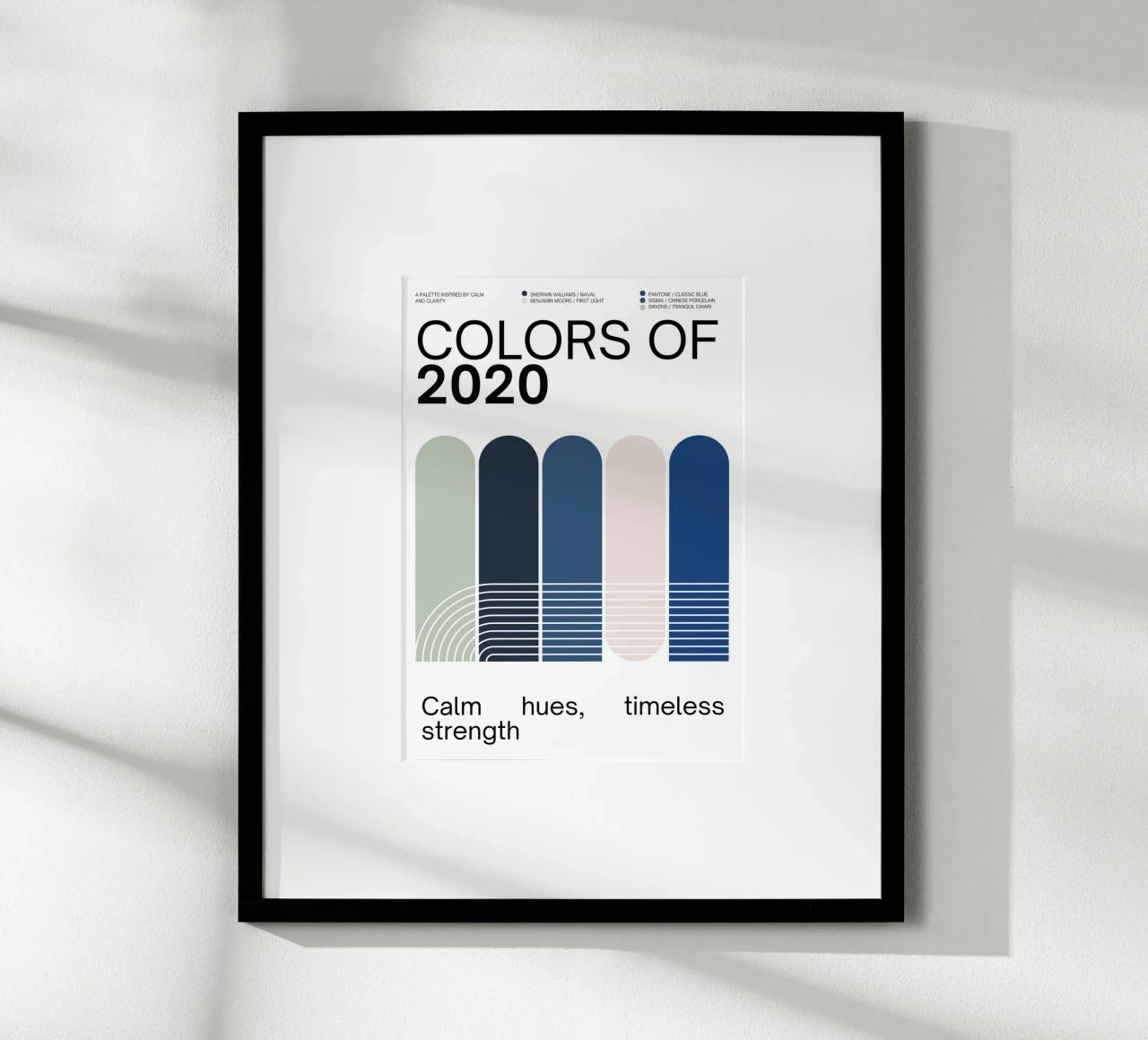 2020 Colors of the year Poster - v4 – Rounded Stripes poster da Hightown Design