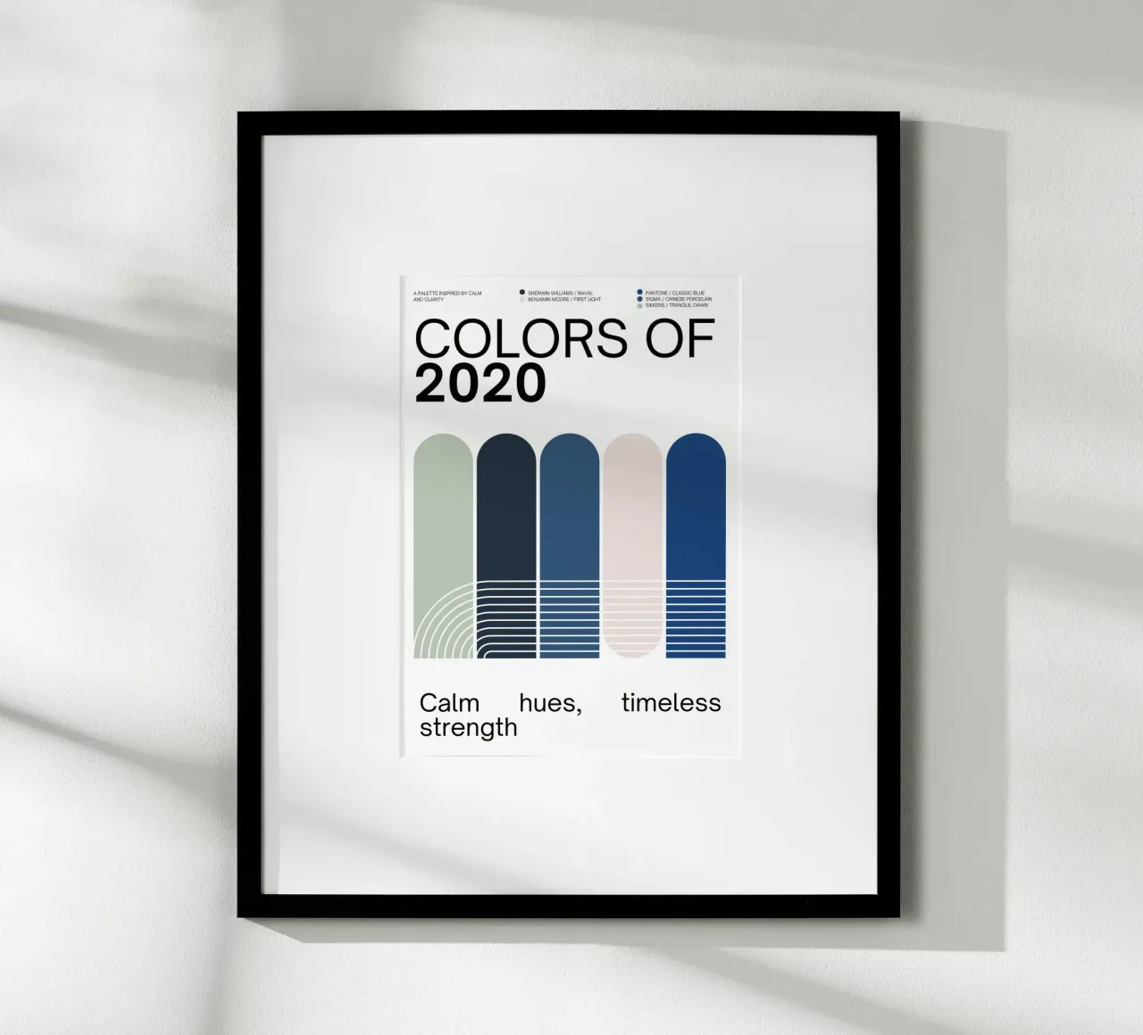 2020 Colors of the year Poster - v4 – Rounded Stripes poster da Hightown Design