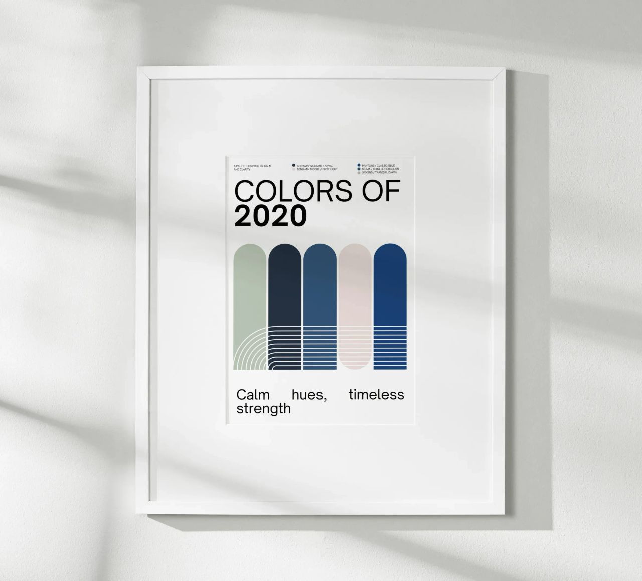 2020 Colors of the year Poster - v4 – Rounded Stripes poster da Hightown Design