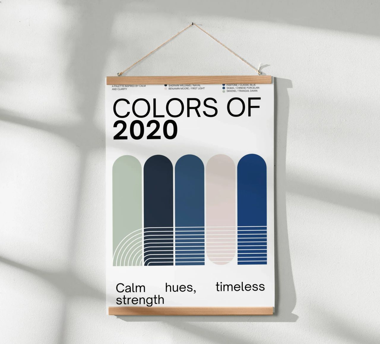 2020 Colors of the year Poster - v4 – Rounded Stripes poster da Hightown Design