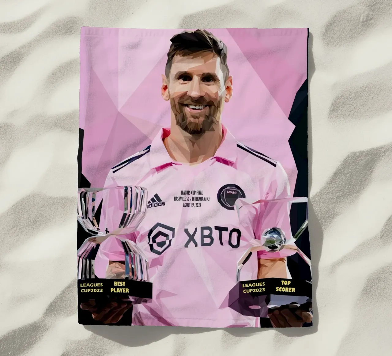 Messi Football Player telo mare da Low poly art