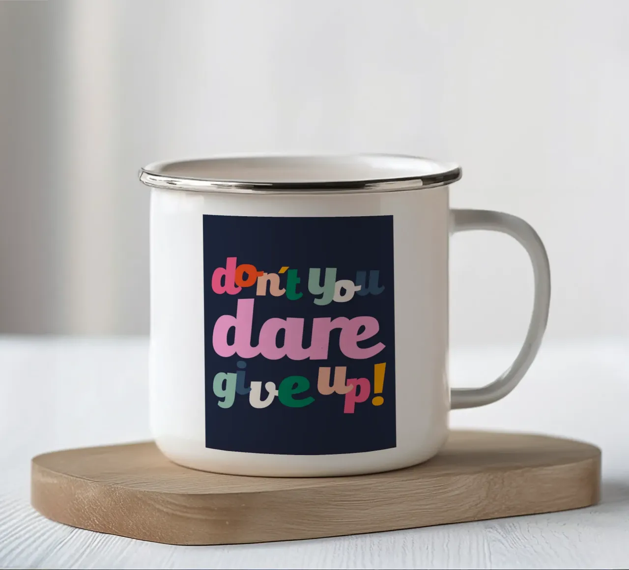 Don't You Dare Give Up tazza in smalto da susanapaz