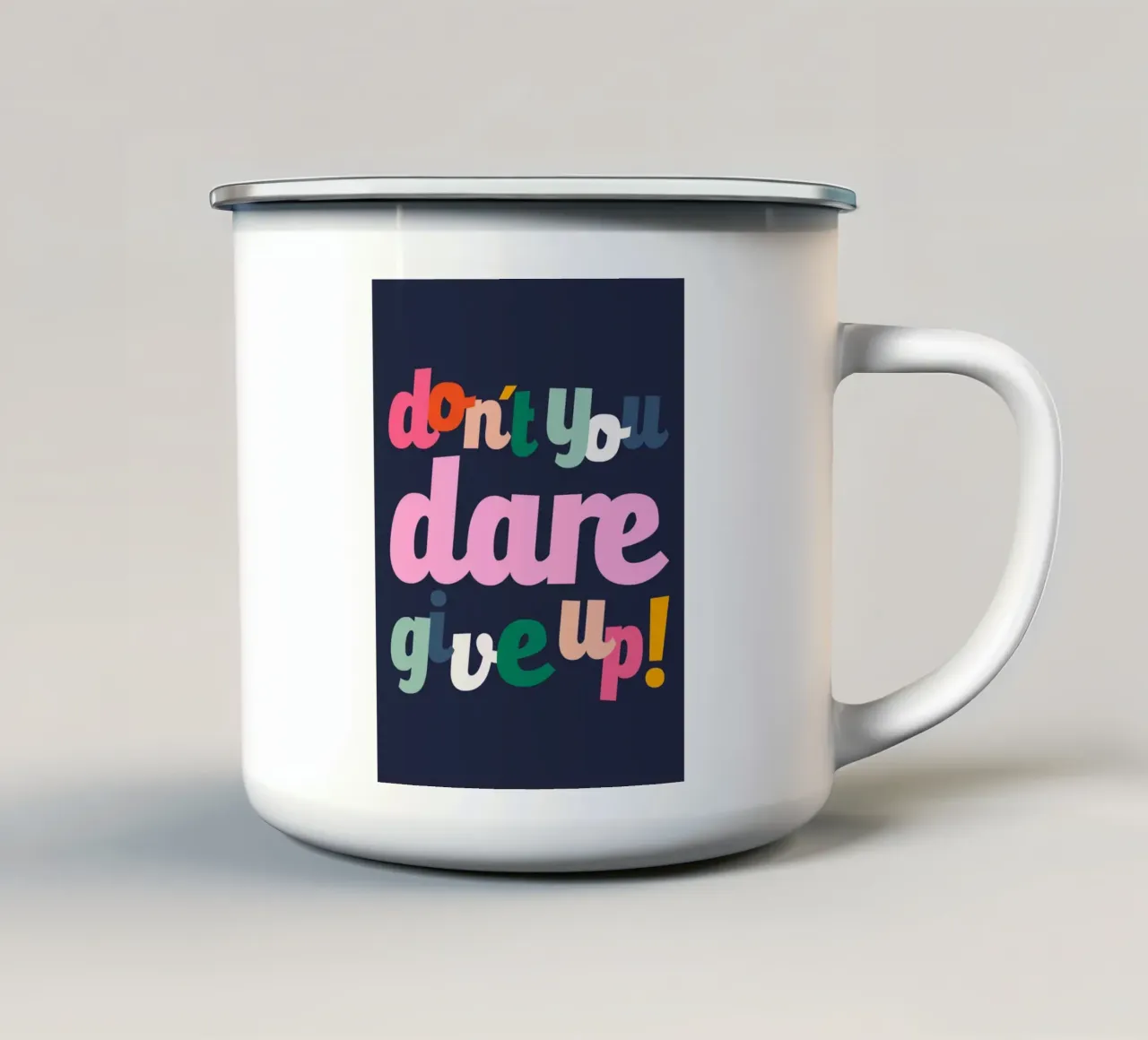 Don't You Dare Give Up tazza in smalto da susanapaz