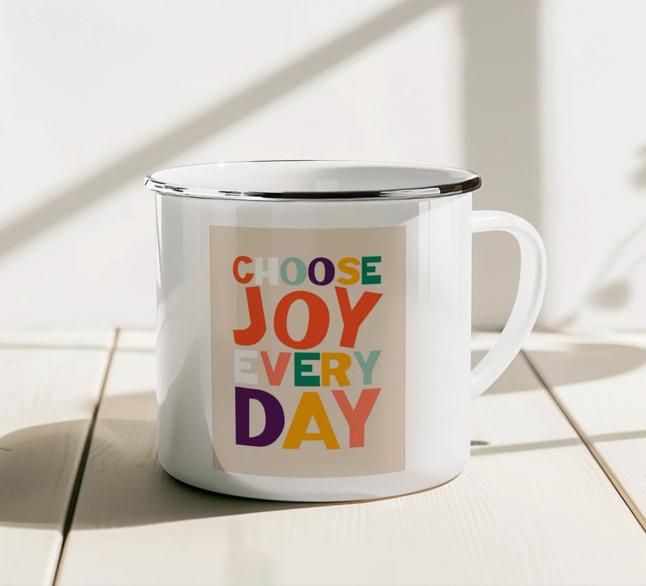 Choose Joy Every Day mug en émail de susanapaz