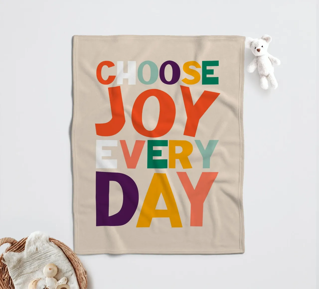 Choose Joy Every Day coperta in pile da susanapaz