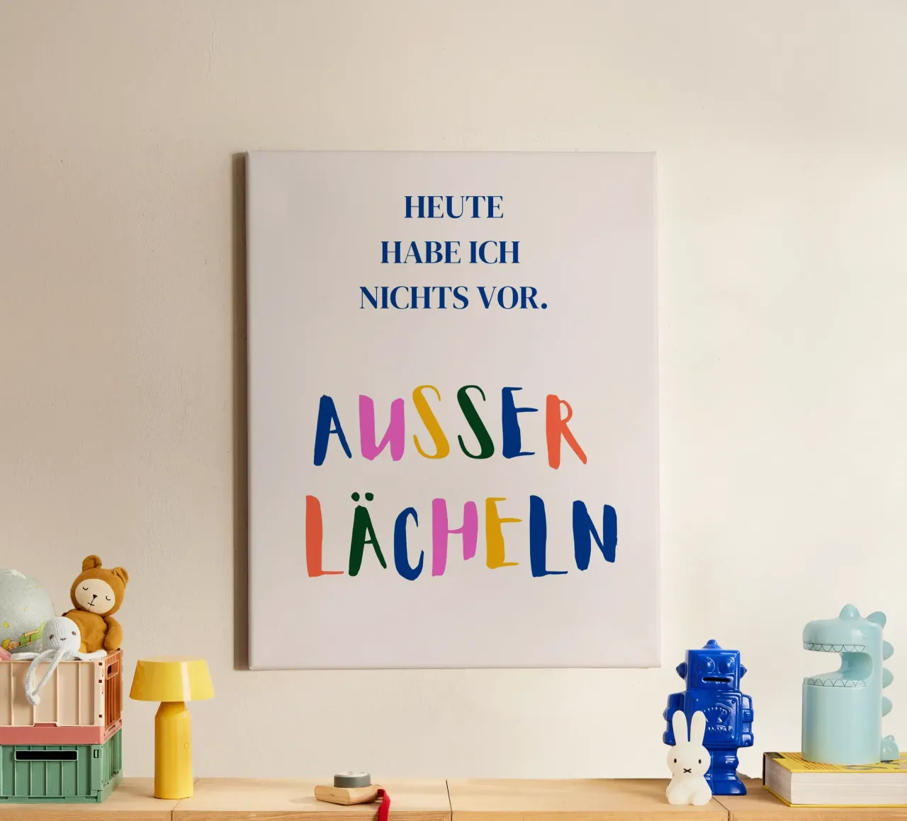 Heute habe ich nichts vor, außer lächeln. tela con Cornice a cassetta da designsbysophia