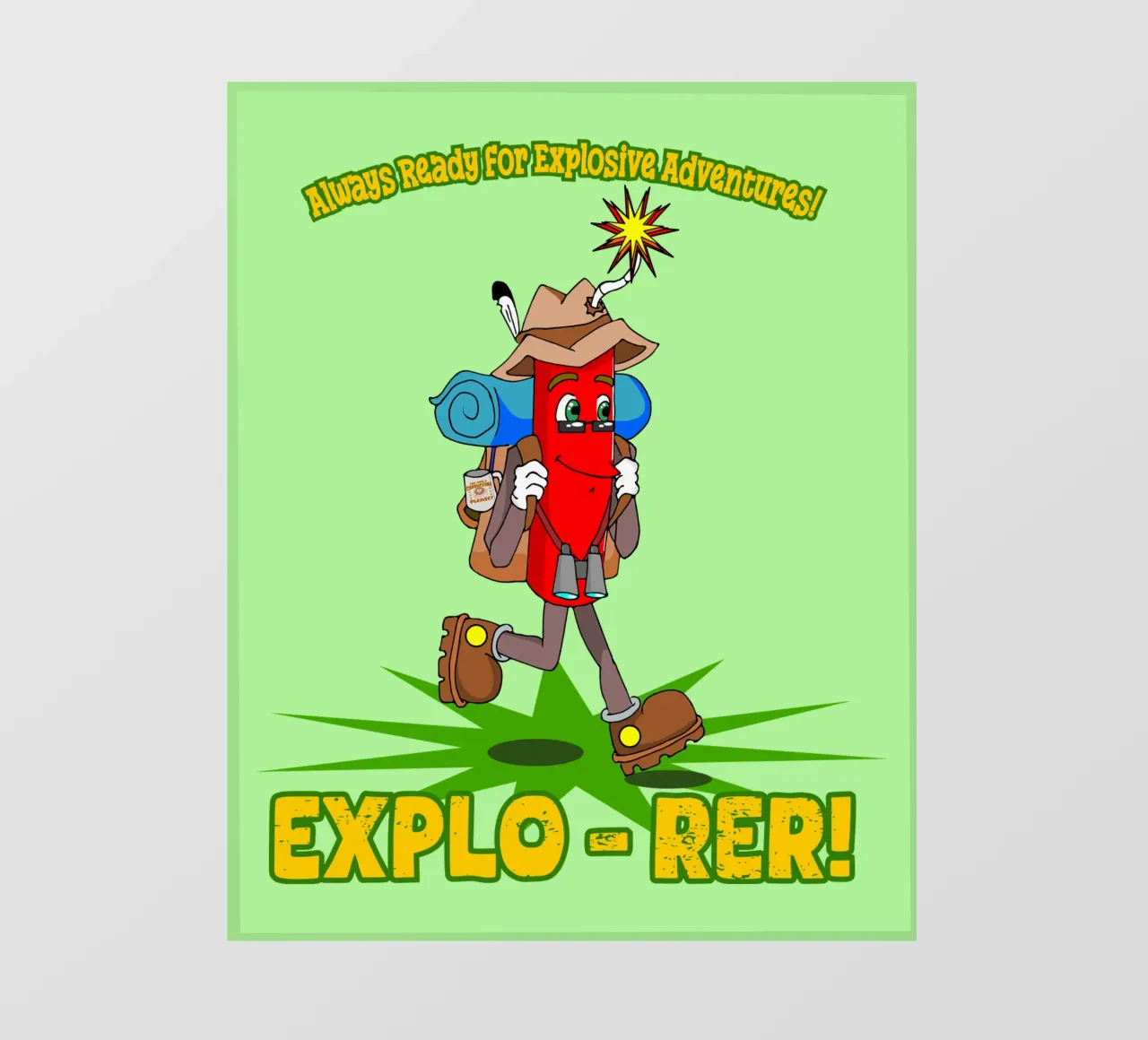 Explo-rer Funny Adventures Wanderer und Ausflügler PVC Plane von sillyindustries