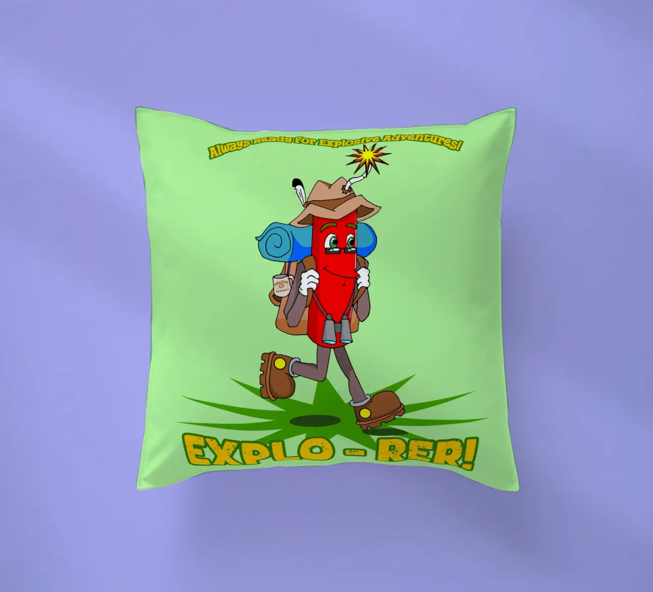 Explo-rer Funny Adventures Wanderer und Ausflügler Kissen von sillyindustries