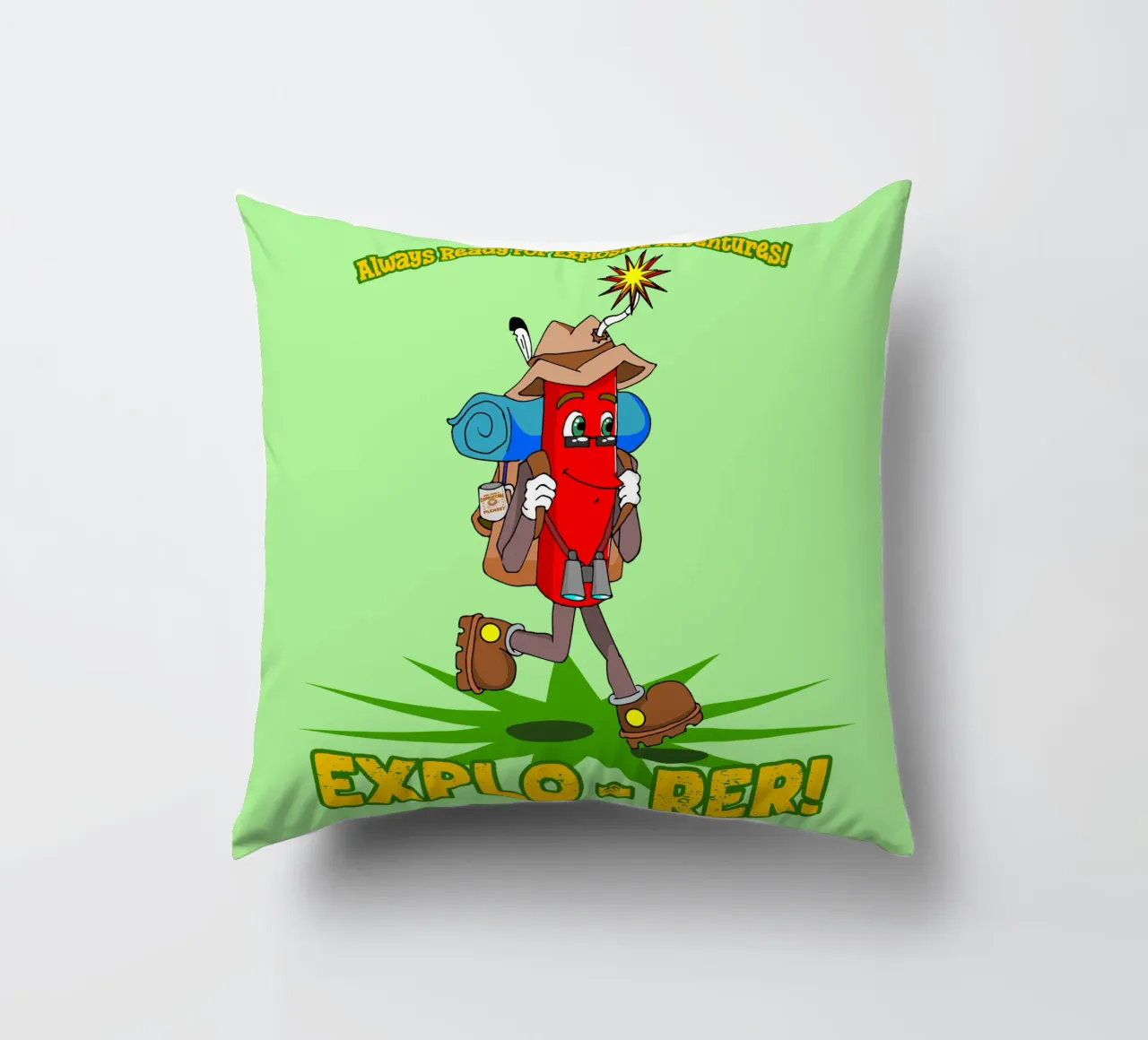 Explo-rer Funny Adventures Escursionista ed escursionista cuscino da sillyindustries