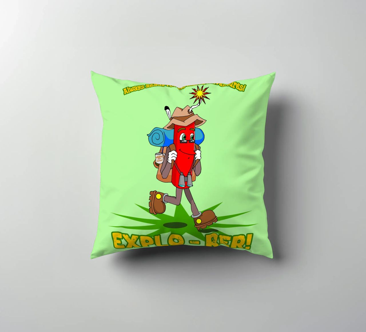 Explo-rer Funny Adventures Escursionista ed escursionista cuscino da sillyindustries