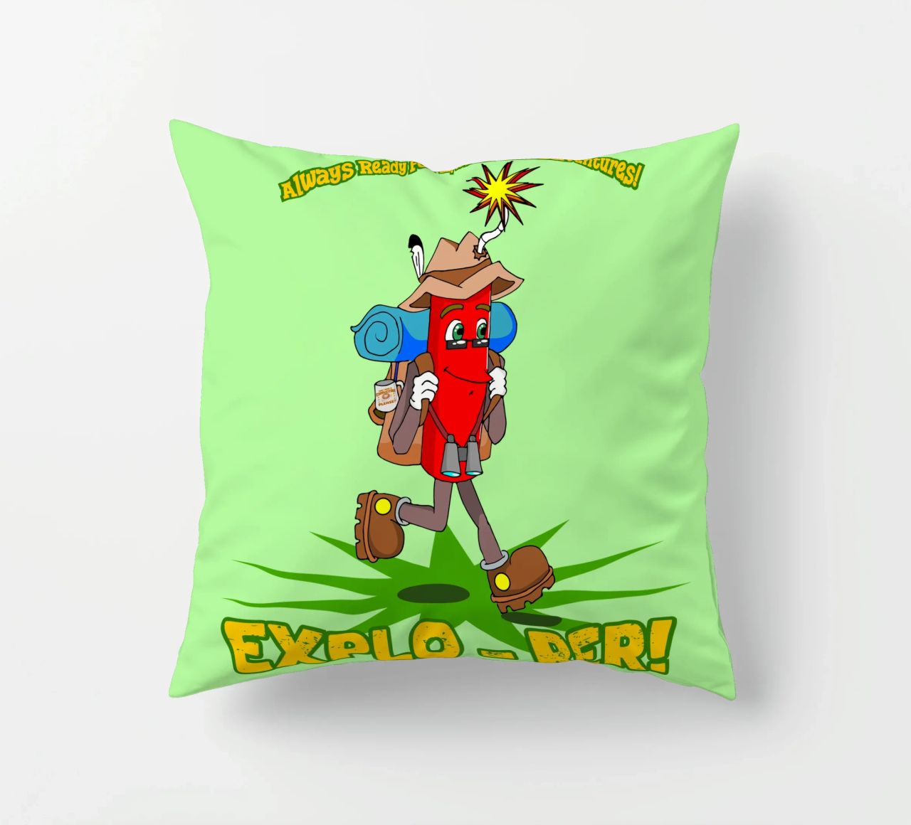 Explo-rer Funny Adventures Escursionista ed escursionista cuscino da sillyindustries
