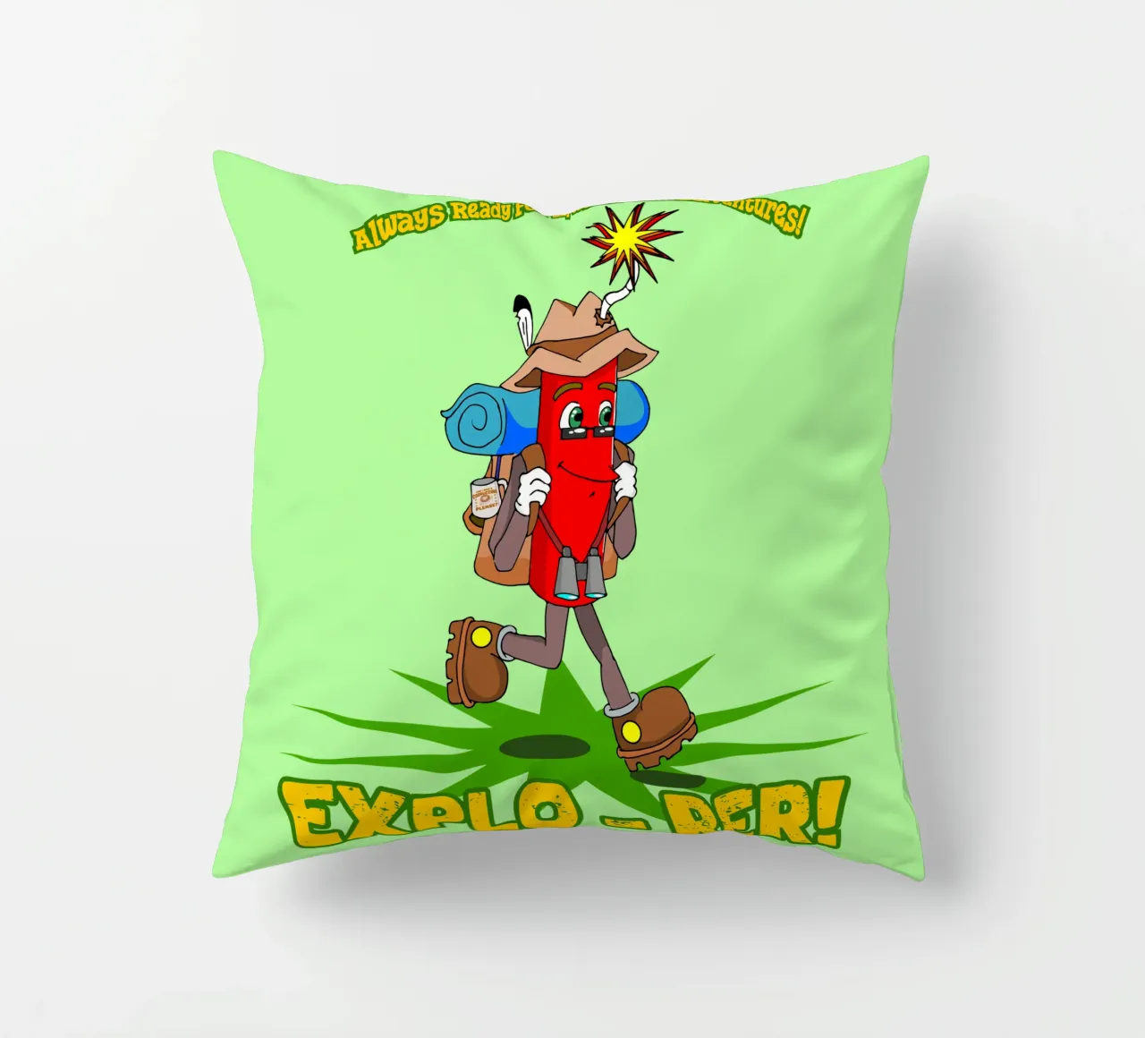 Explo-rer Funny Adventures Wanderer und Ausflügler Kissen von sillyindustries