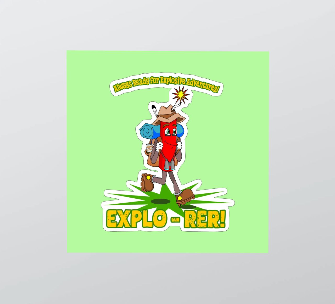 Explo-rer Funny Adventures Escursionista ed escursionista adesivo da sillyindustries