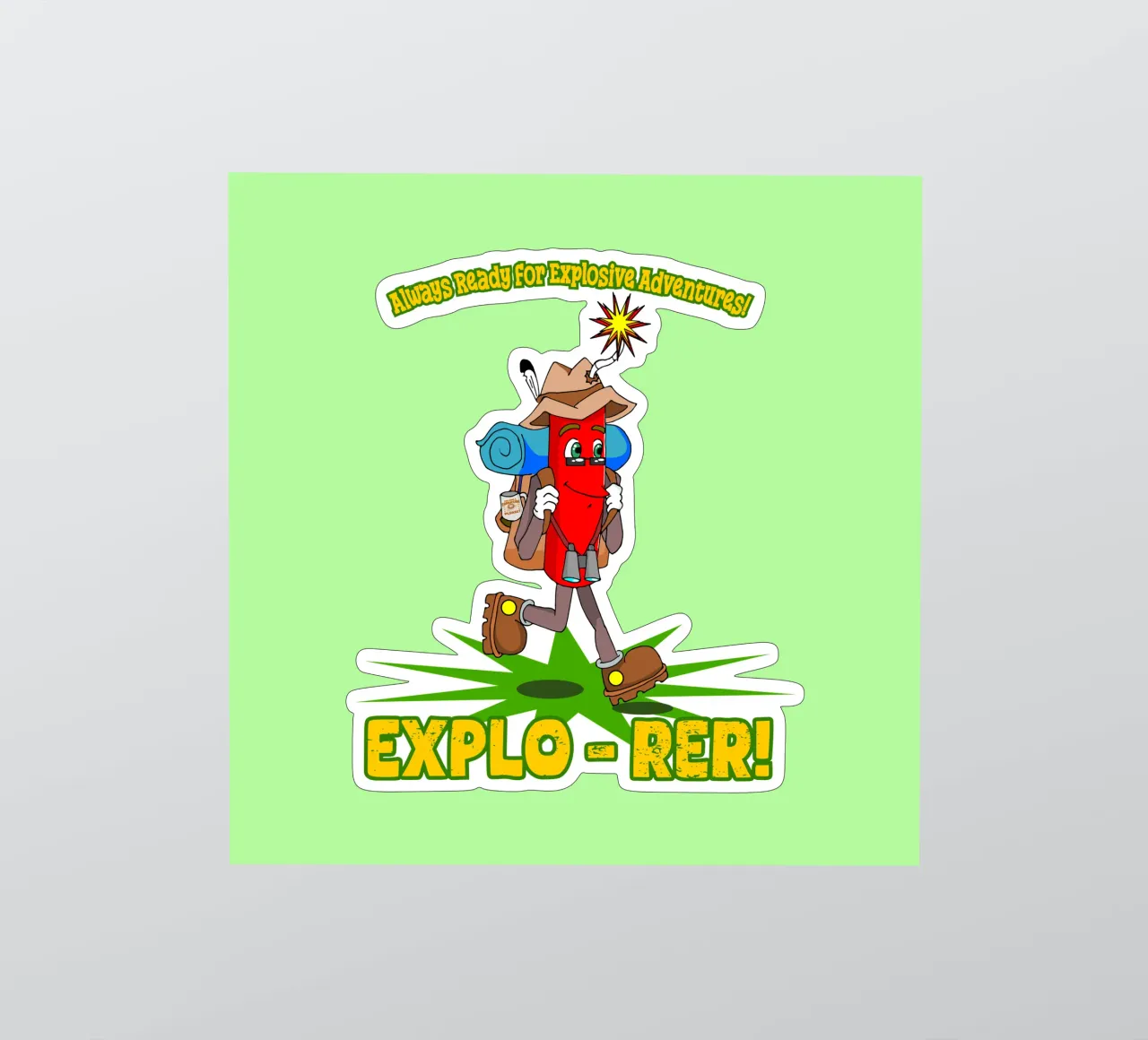 Explo-rer Funny Adventures Escursionista ed escursionista adesivo da sillyindustries