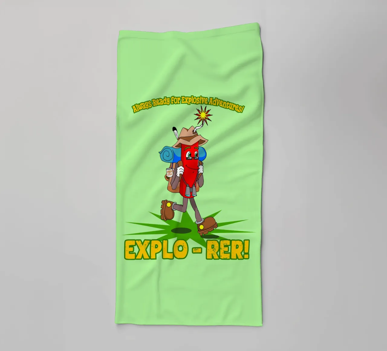 Explo-rer Funny Adventures Hiker and Excursion towel by sillyindustries