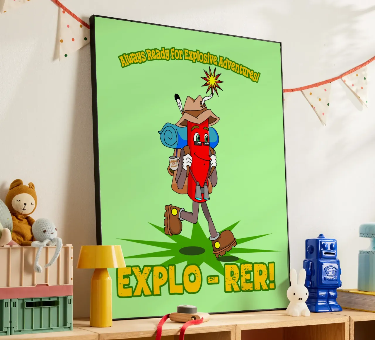 Explo-rer Funny Adventures Escursionista ed escursionista alluminio dibond da sillyindustries