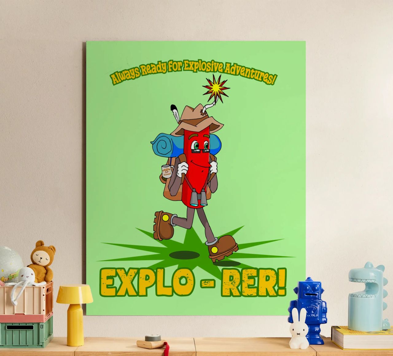 Explo-rer Funny Adventures Escursionista ed escursionista alluminio dibond da sillyindustries