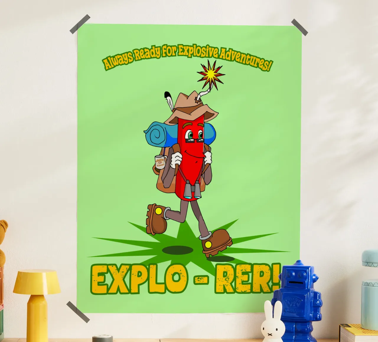 Explo-rer Funny Adventures Hiker and Excursion poster by sillyindustries