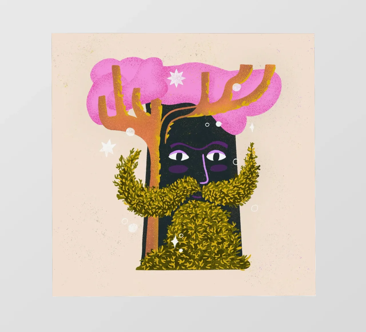 Albero magico con barba di muschio illustrazione pellicola backlit da Bold & Beautiful