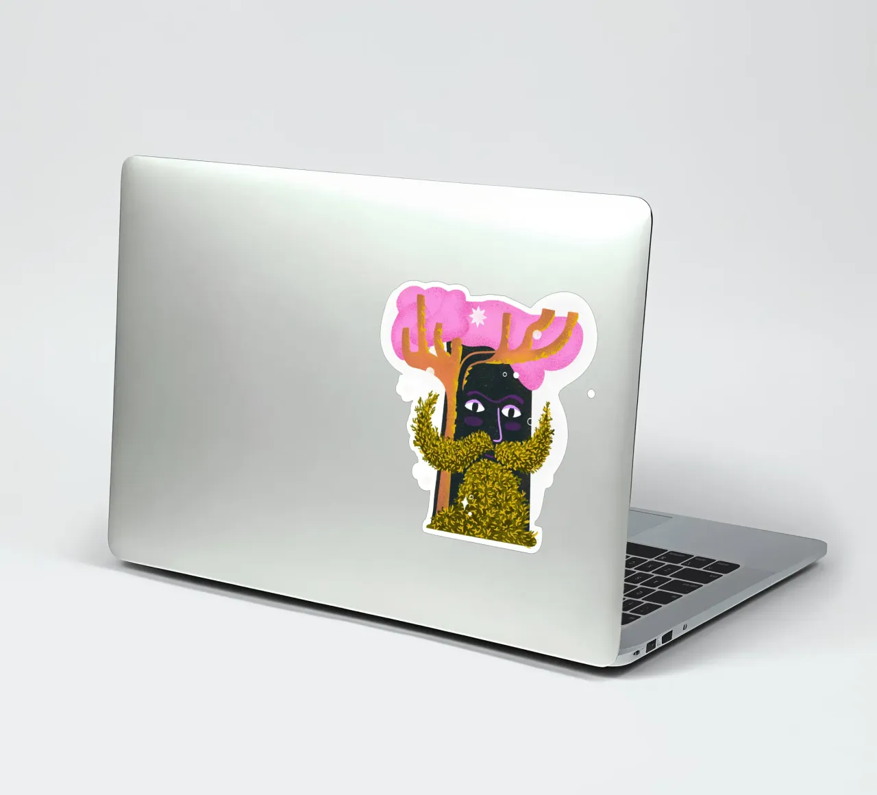 Magic tree with beard made of moss illustration sticker by Bold & Beautiful