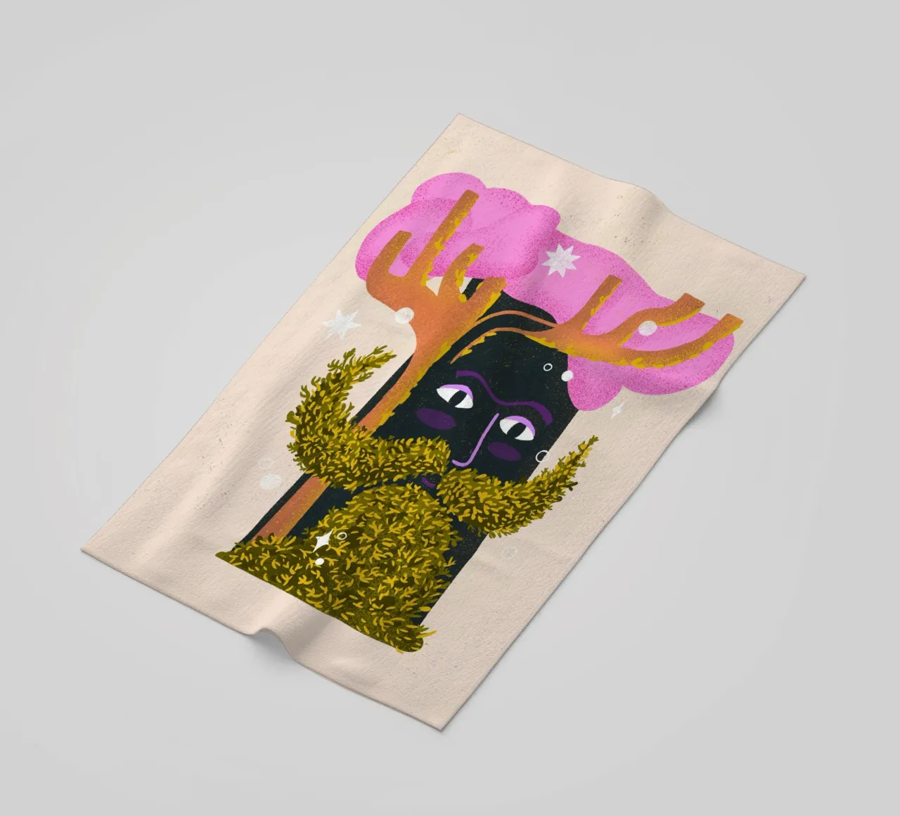 Albero magico con barba di muschio illustrazione telo mare da Bold & Beautiful