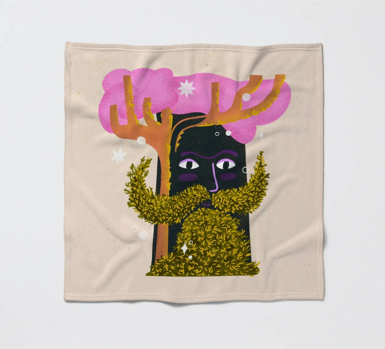 Albero magico con barba di muschio illustrazione coperta in pile da Bold & Beautiful