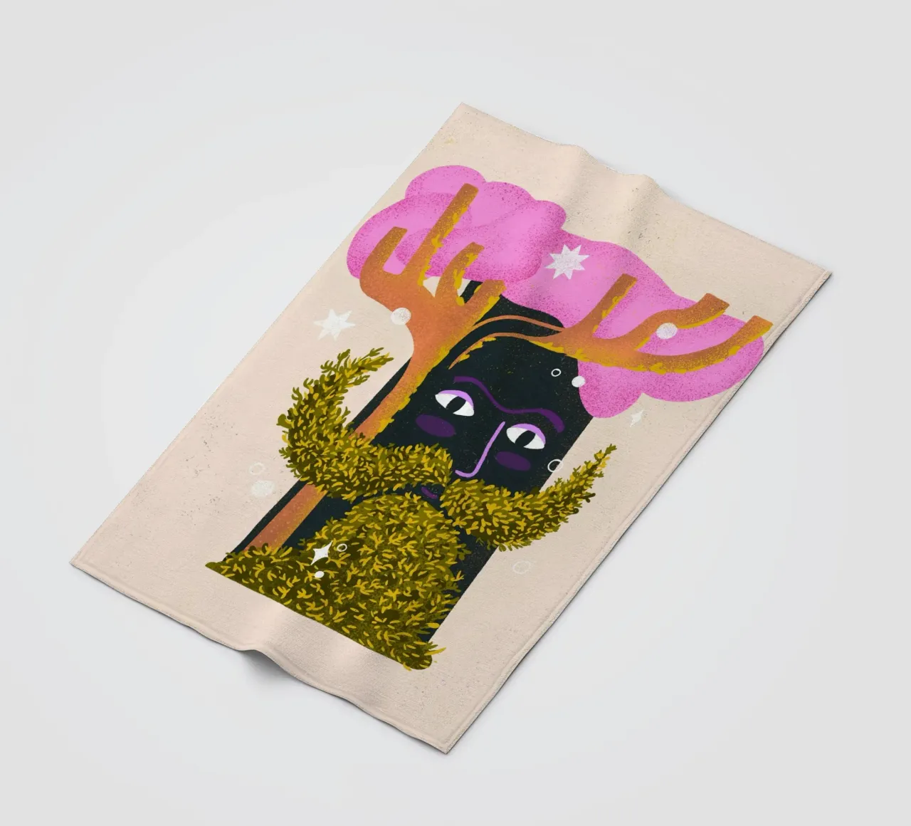 Albero magico con barba di muschio illustrazione coperta in pile da Bold & Beautiful