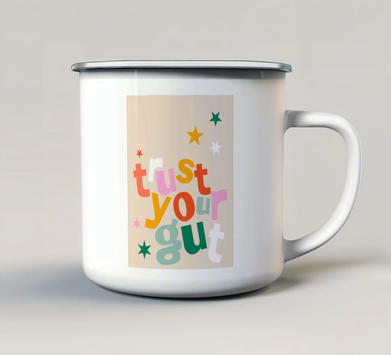 Trust Your Gut tazza in smalto da susanapaz