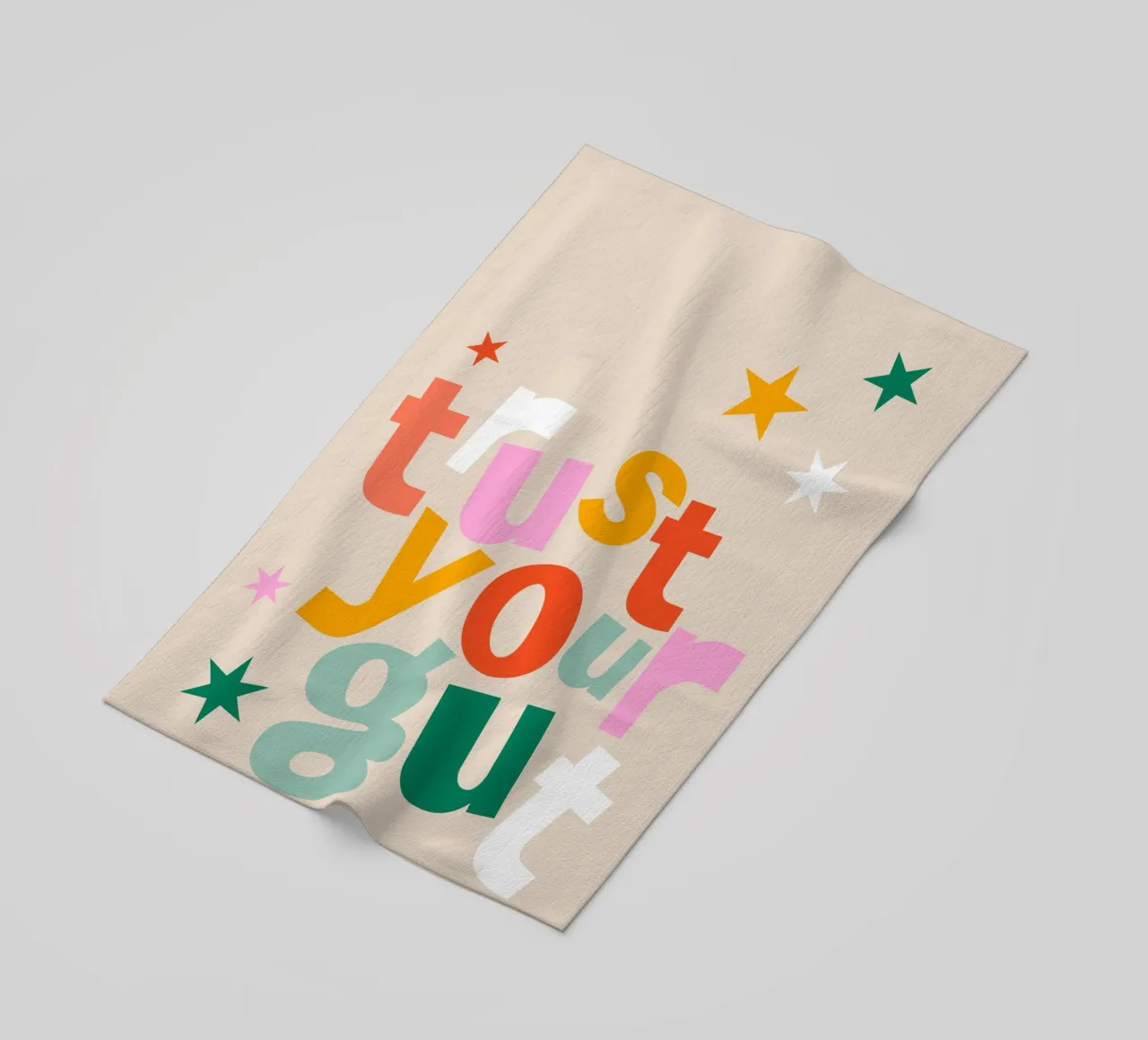 Trust Your Gut beach towel by susanapaz