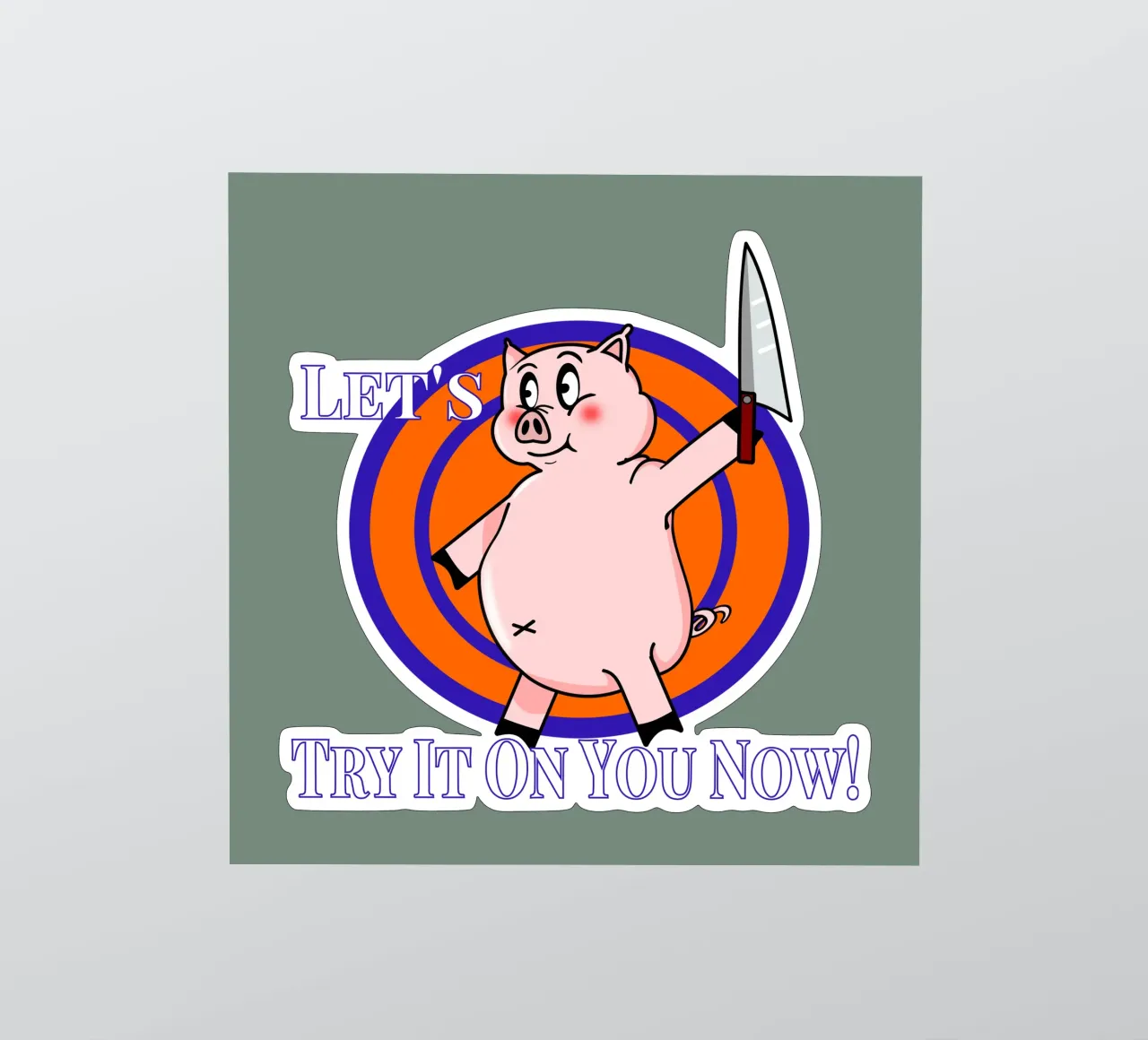 Let's Try It on You Cartoon Pig sticker by sillyindustries