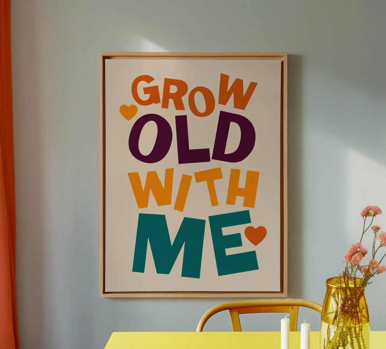 Grow Old With Me canvas met Baklijst van susanapaz