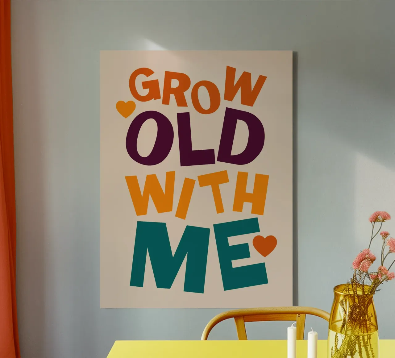 Grow Old With Me canvas met Baklijst van susanapaz