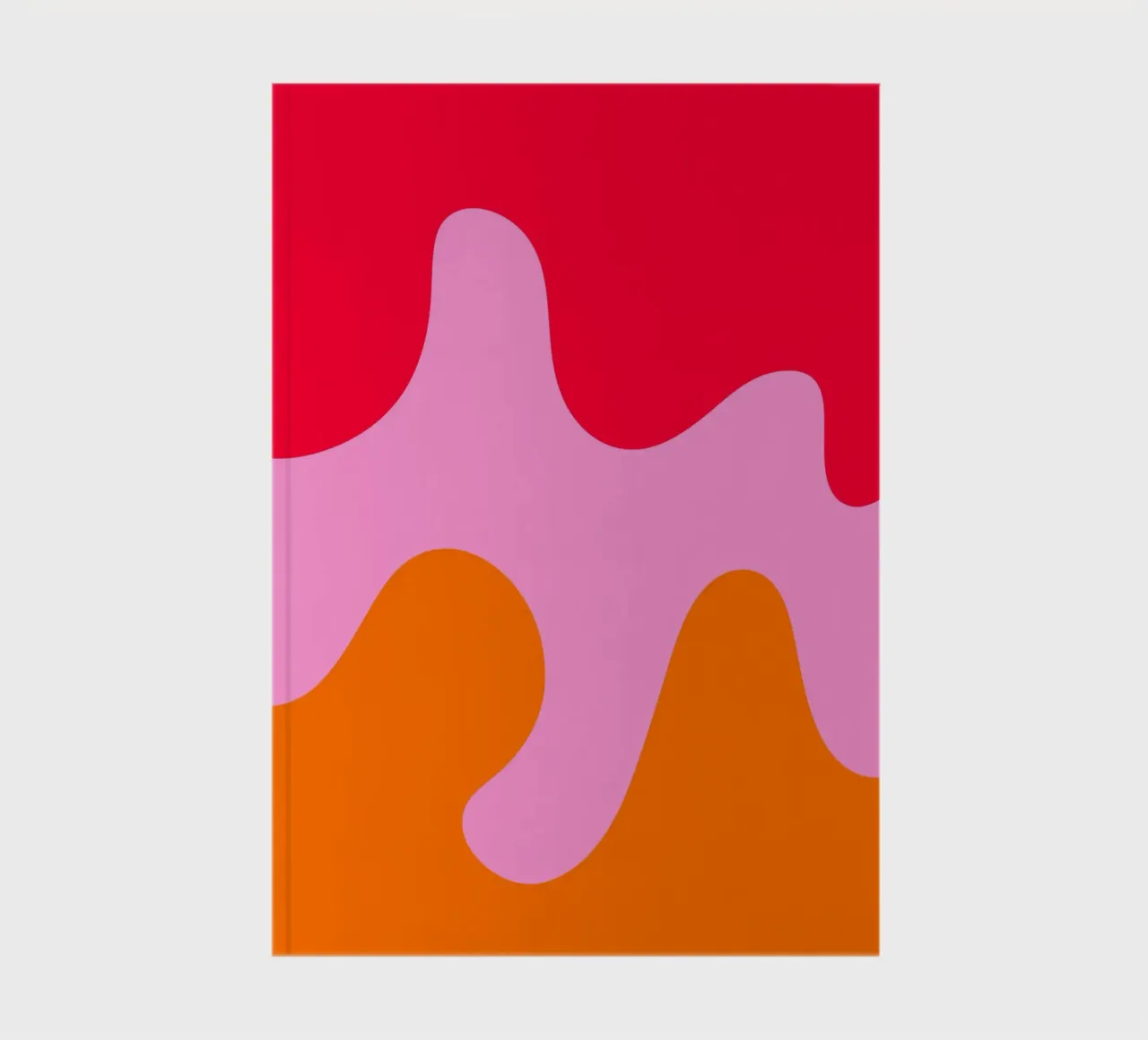 Abstract modern shapes - pink, orange, red notebook by Wackapacka