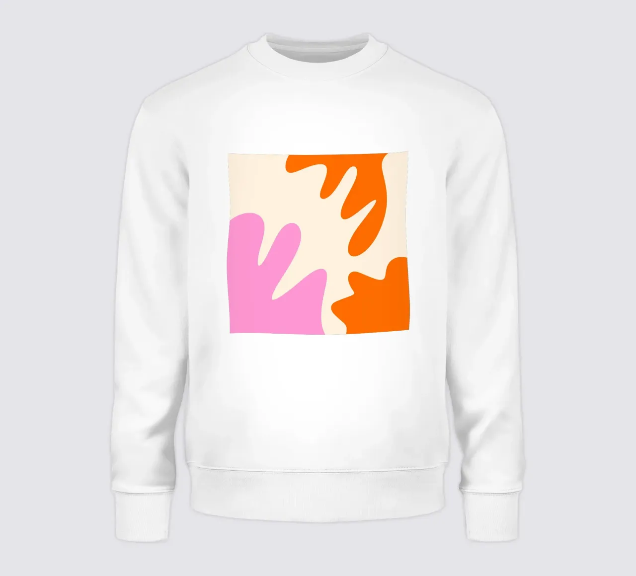 Forme astratte e moderne - rosa, arancione e crema felpa da Wackapacka