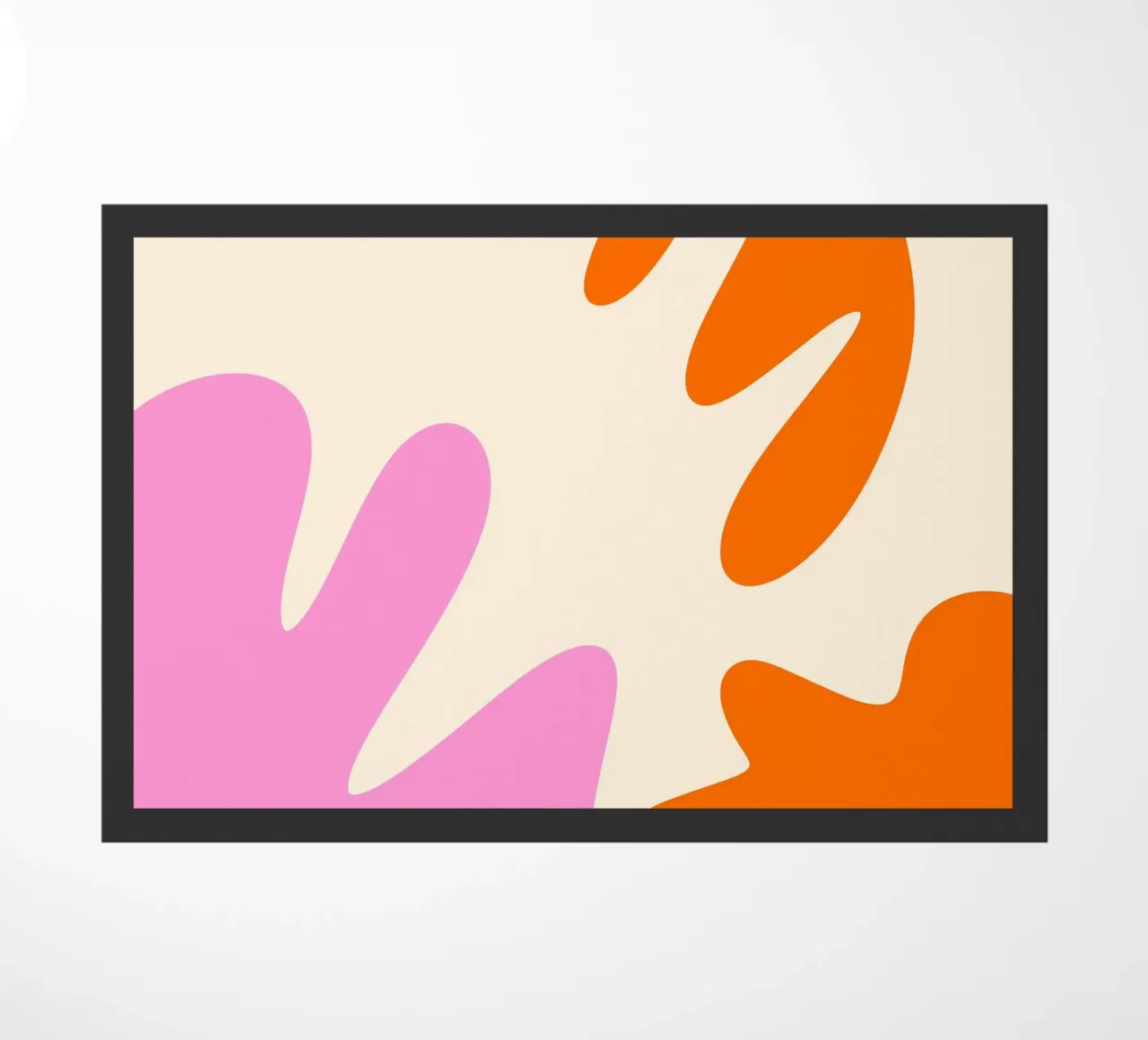 Forme astratte e moderne - rosa, arancione e crema zerbino da Wackapacka