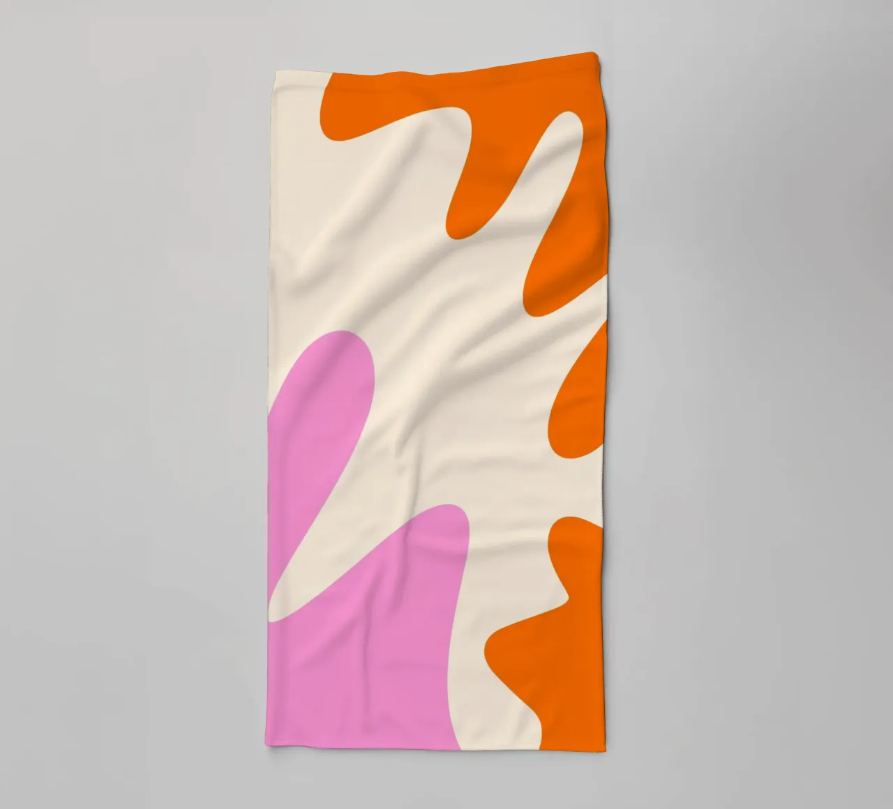 Abstract modern shapes - pink, orange and cream towel by Wackapacka