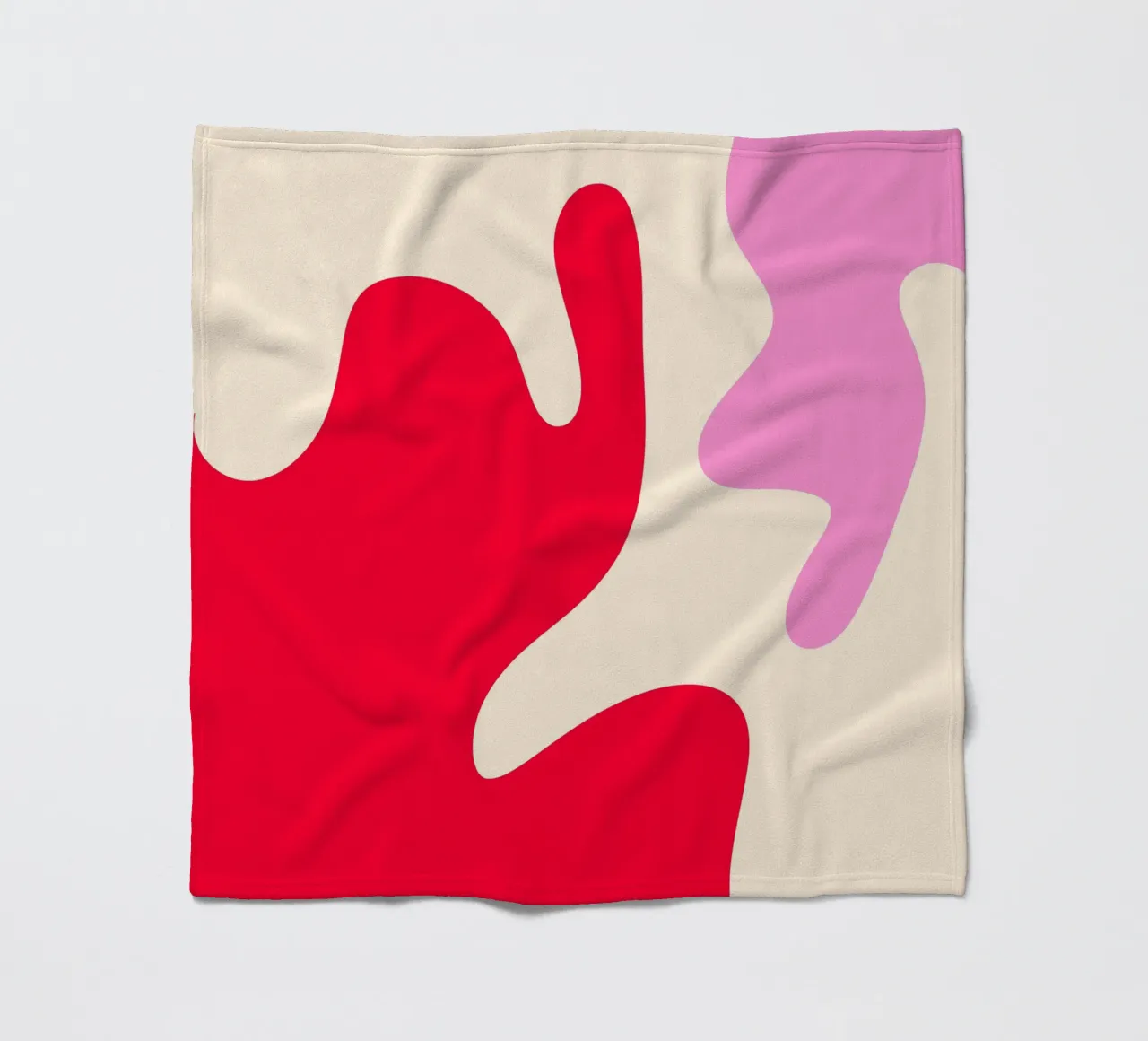 Forme astratte e moderne - rosa, crema, rosso coperta in pile da Wackapacka
