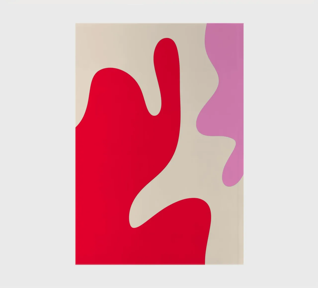 Abstract modern shapes - pink, cream, red notebook by Wackapacka