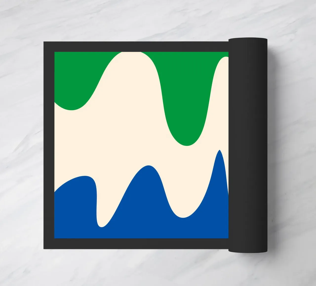 Forme astratte e moderne - verde, blu e crema zerbino da Wackapacka